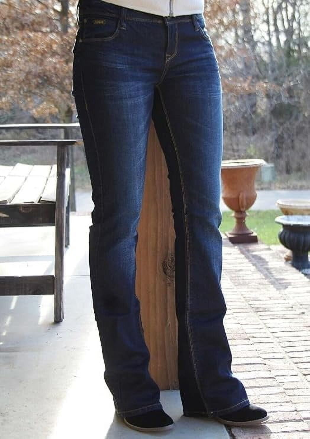 Women's Mid Rise Bootcut Stretchy Denim Jeans Pants - image 3