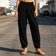 thumbnail image 2 of LIaqionyy Women Pants Casual Flowy Pant Elastic Waist Jogger Vacation Beach Lightweight Lounge Trousers with Pockets, 2 of 7