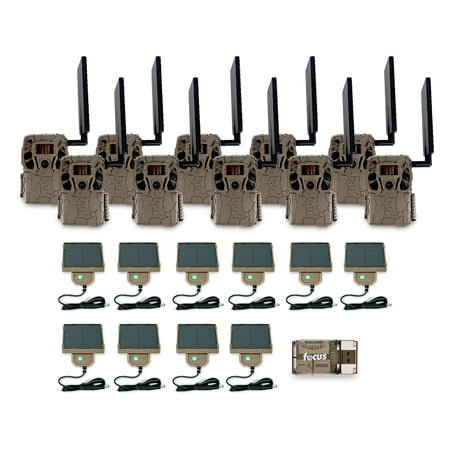 Browning Trail Camera Defender Wireless Vision Pro HD Livestream (10-Pack) Bundle with Solar Camera Power Pack and Card Reader (21 Items)