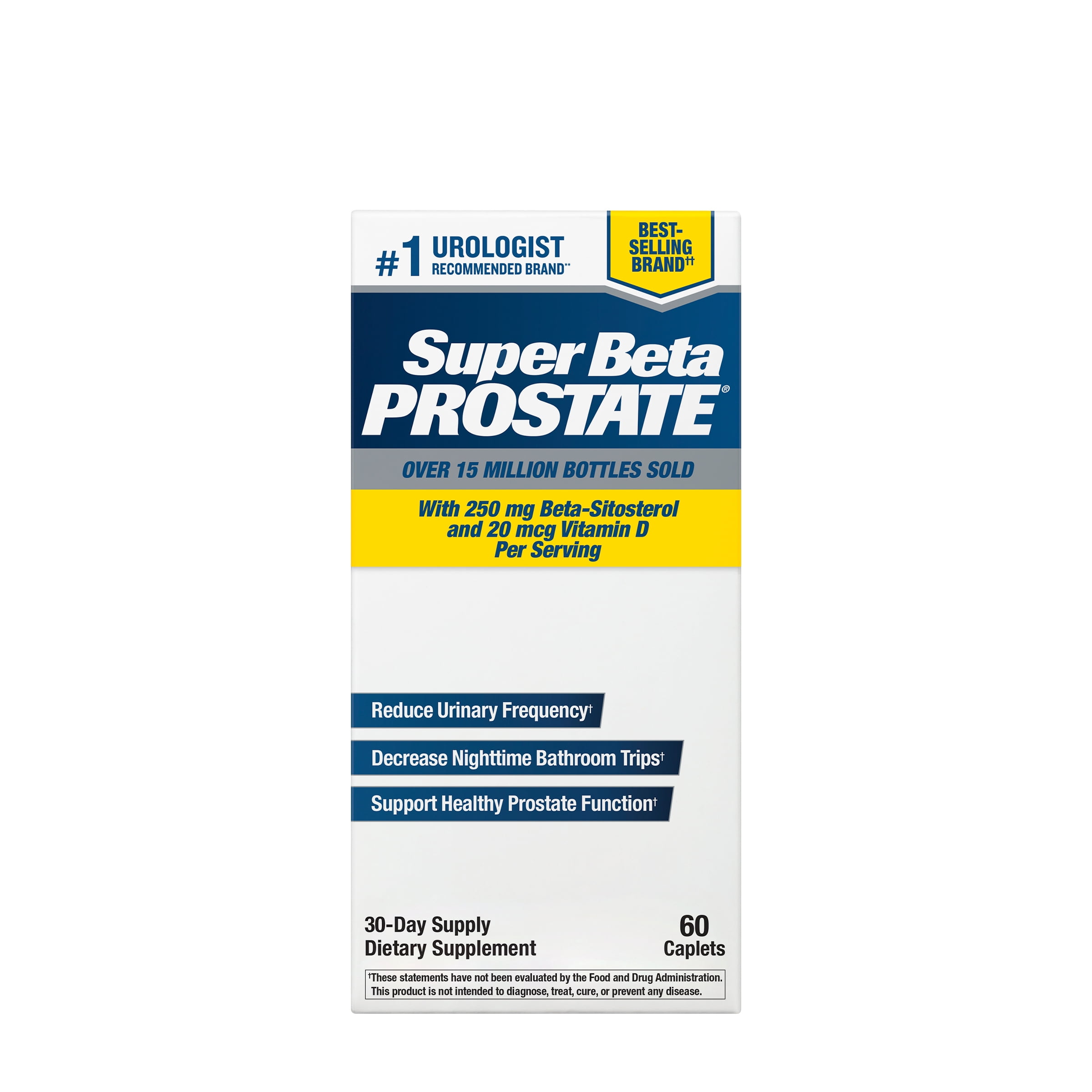 Super Beta Prostate Recommended Prostate Supplement for Men, Beta Sitosterol, 60 Caplets
