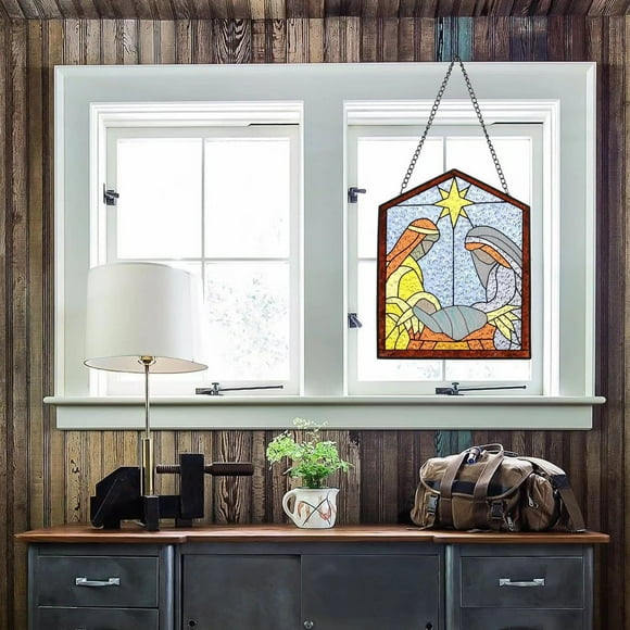 Glass Pendant Silk Screen Hand-painted Color Glass Three-dimensional Home Window Garden Wall Hanging