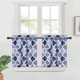 thumbnail image 2 of Yesfashion Quatrefoil Tier Curtains , Set of 2 Moroccan Tile Printed Short Bathroom Window Curtain, Cotton Blend Half Window Curtains, 2 of 7