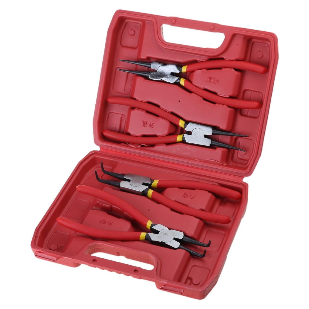 CEORPER 4Pcs Snap Rings Pliers Set Circlip Plier Internal/External Heavy Duty for Rings Remover Retaining Straight Bent Lock Plier