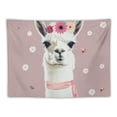 thumbnail image 5 of Orinice Llama Flower Crown Cute Tapestry Wall Hanging Unique Style Home Decor for Living Room Bedroom Apartment Farmhouse Dorm 60x50inch, 5 of 6