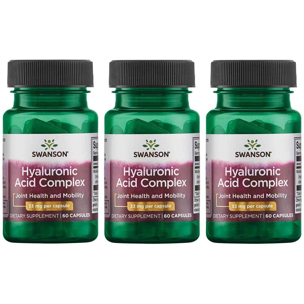 Swanson Hyaluronic Acid Complex 33 mg 60 Caps 3 Pack