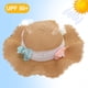thumbnail image 4 of Sombrero de paja para mujer con circunferencia de 56-58 cm, sombrero de ala grande para playa, sombrero de protección solar con forma de mariposa y conjunto de bolsa de paja, 4 of 5