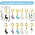 thumbnail image 2 of 24 Pcs Rabbit Carrot Stitch Markers Enamel Alloy Crochet Stitch Marker Charms Removable Lobster Claw Clasps Locking Stitch Marker for Knitting Weaving Sewing Jewelry Making, 2 of 6