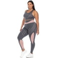 thumbnail image 2 of White Mark Women's Plus Size Cut Out Back Mesh Sports Bra & Leggings Activewear Set, 2 of 5