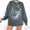 thumbnail image 2 of Cowboy and UFO Graphic Sweatshirt | Western Desert Vintage Pullover, 2 of 8