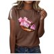 thumbnail image 1 of Camisetas Casuales de las Mujeres Suéter de Manga Corta Impreso Cuello Redondo, Poliéster Ligero para Todas las Estaciones Diario Y Confort de Uso, 1 of 4
