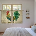thumbnail image 3 of Vintage Rooster Kitchen Curtain for Berdoom Living Room Cafe 54 Inch Length, Farmhouse Retro Animals Elegant Tiers Curtains Light Filtering Drapes Rod Pocket Window Treatment 2 Panels 52"Wx54"L, 3 of 8