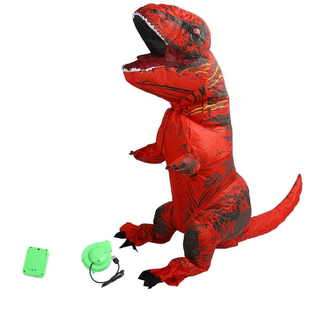 Disfraz de dinosaurio T-Rex inflable para Halloween, cosplay, fiesta, Navidad, niño, 120-140 cm, rojo