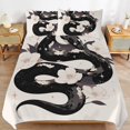 thumbnail image 6 of 3 Pcs Soft Bedding Set, Includes 1 Duvet Cover with Zipper And 2 Pillow,Shams Flower Entwined Snake Queen(90"×90"), 6 of 8