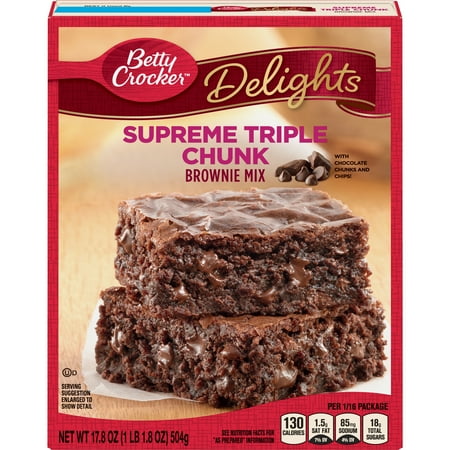 (2 pack) Betty Crocker Delights Triple Chunk Supreme Brownie Mix, 17.8 oz Box