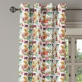 thumbnail image 2 of Ambesonne Floral Grommet Curtain, Lilies Blossoms Skull, 50" x 108", Pink Orange Green, 2 of 6