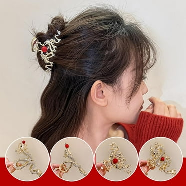 SSKFHGI 2024 Hair Clip Personalized Creative Chinese New Year Hair Accessories