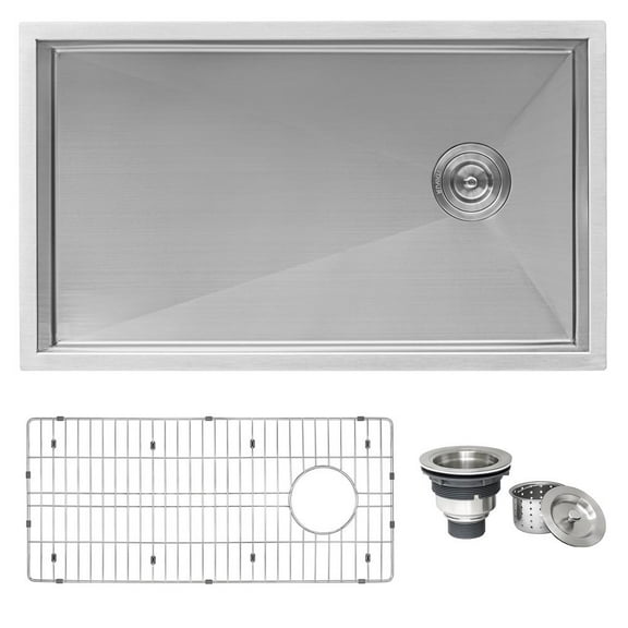 Stegmeier RVH7490 Stainless Steel 32" Undermount Single Basin Sink