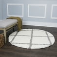 thumbnail image 2 of SoHome Carmela Tali Shag Geometric Area Rug, Ivory/Grey, 7' 10" Round, 2 of 5