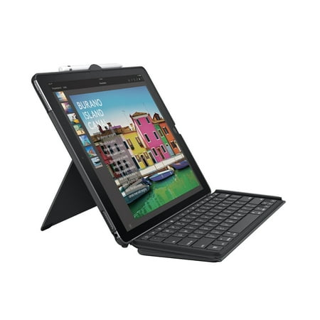 High Supply iPad Pro 12.9 inch Keyboard Case | SLIM COMBO with Detachable, Backlit, Wireless Keyboard and Smart Connector (Black)