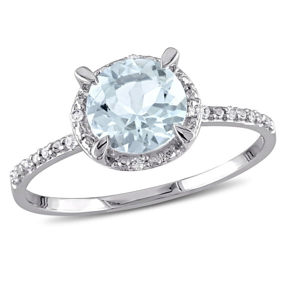 Everly Women's Aquamarine 10k White Gold Ring