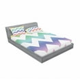 thumbnail image 3 of Geometric Bedding Set with Sheet & Covers, Rainbow Tones Colorful Large Zig Zag Pattern Modern Abstract Style Composition, Printed Bedroom Decor 2 Shams, 4 Sizes, Multicolor, by Ambesonne, 3 of 3