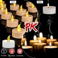 thumbnail image 3 of LED Candles, 24 Pack LED Tealight Candles CR2032 Battery Operated Candles Unscented Flameless Tealight (Warm Yellow,1×24), 3 of 5