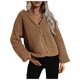 thumbnail image 1 of Top de chaqueta de felpa con botones a la moda de manga larga y cuello en V grande para mujer Pompotops gfhjh5542, 1 of 7