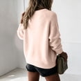 thumbnail image 4 of Crew Neck Sweaters for Women, Long Sleeve Solid Raglan Knit Loose Pullover, Casual Soft Knitted Fall Daily Fashion Sweater Top Multicolor M, 4 of 6