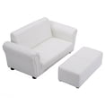 thumbnail image 3 of Patiojoy Kids Sofa Upholstered Lounge Children Couch Ottoman w/ Armrest White, 3 of 10
