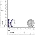 thumbnail image 2 of Gem Stone King 925 Sterling Silver Blue Created Sapphire and Red Created Ruby Hoop Earrings for Women (2.90 Cttw, Round 4MM and 1.9MM, Gemstone Birthstone 1 inch Diameter), 2 of 4