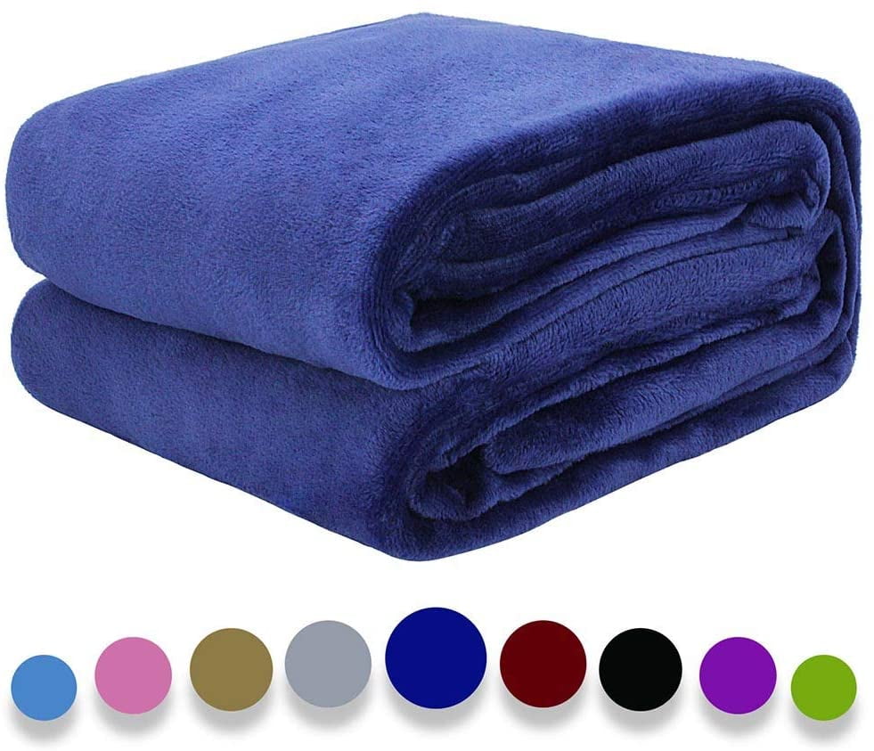 Howarmer Navy Throw Blankets Exquisite Fuzzy Blanket All Season Light