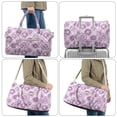 thumbnail image 6 of Garronmavis Purple Tie Dye Large Quilted Duffle Bag for Women, Weekender Travel Carry Bag On Bag with Zipper Pockets, Gym Overnight Dance Shoulder Tote Bag, 6 of 7
