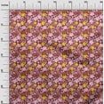 thumbnail image 2 of oneOone Velvet Red Fabric Leaves & Flower Floral Sewing Craft Projects Fabric Prints By Yard 58 Inch Wide, 2 of 5