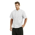 thumbnail image 4 of Toptie 2 Pack Unisex Short Sleeve Chef Coat Jacket, Pure White, 4 of 6