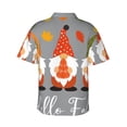 thumbnail image 3 of Uemuo Hello Fall Gnomes Printed Regular Fit Short Sleeve Casual Hawaiian Shirt for Men,Aloha shirt,Tropical shirt,Floral print shirt,Vacation Beach shirt-X-Large, 3 of 9