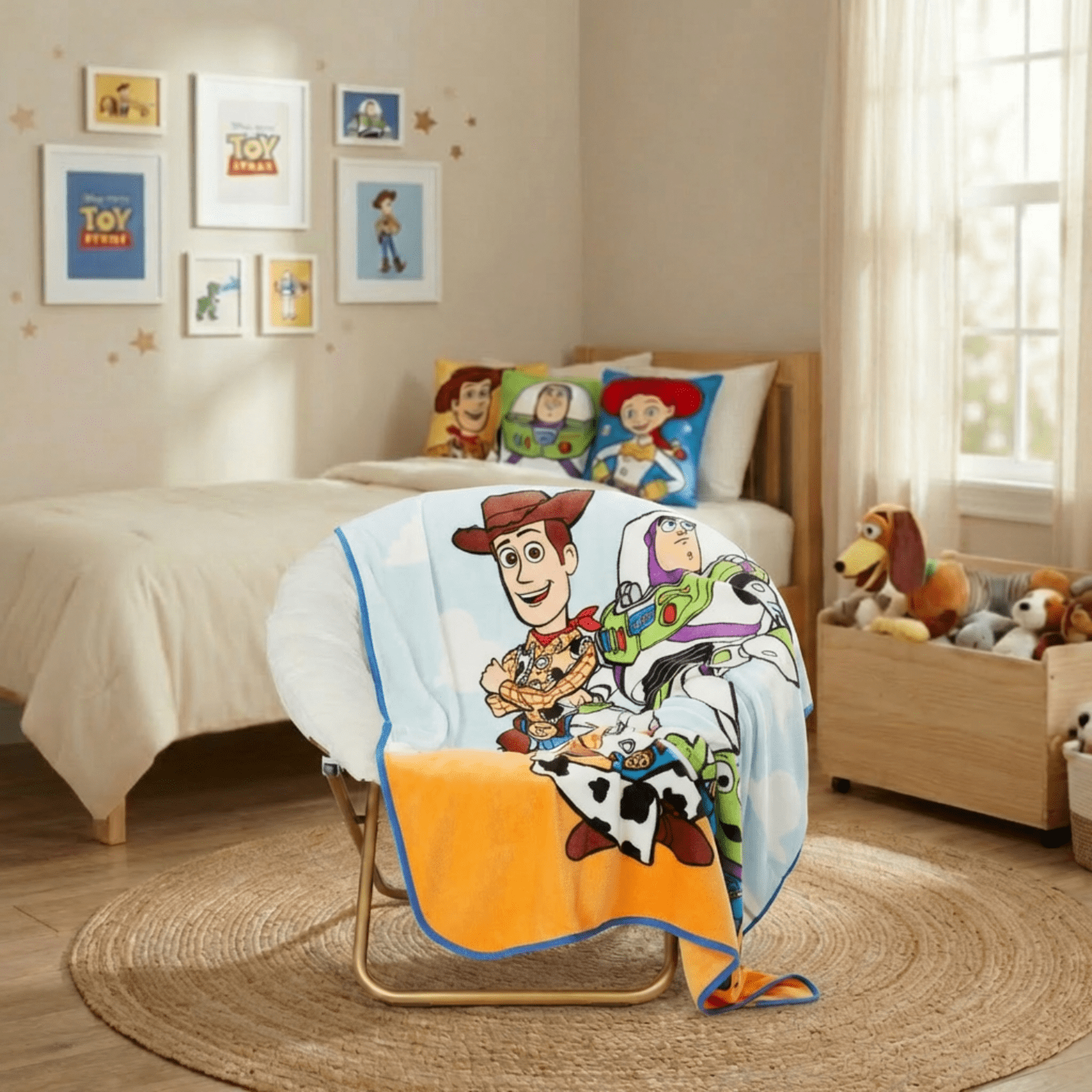 Toy Story Clouds Kids Throw Blanket, Soft Coral Fleece, Blue, Disney, 46" x 60"