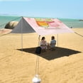 thumbnail image 7 of Portable Beach Tent Sun Shelter With Ground Pegs Water And Wind Resistant Sun Shade Canopy Angle Adjustable Two Frogs in Love, 7 of 7