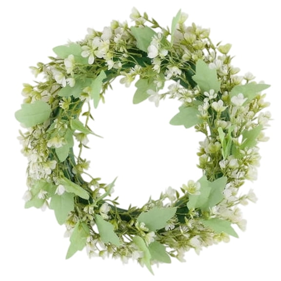 Aximioll Spring Eucalyptus Wreath 14.96In, Natural Vine Base, Spring Wreath Decor for Front Door Wall Entryway Mantel