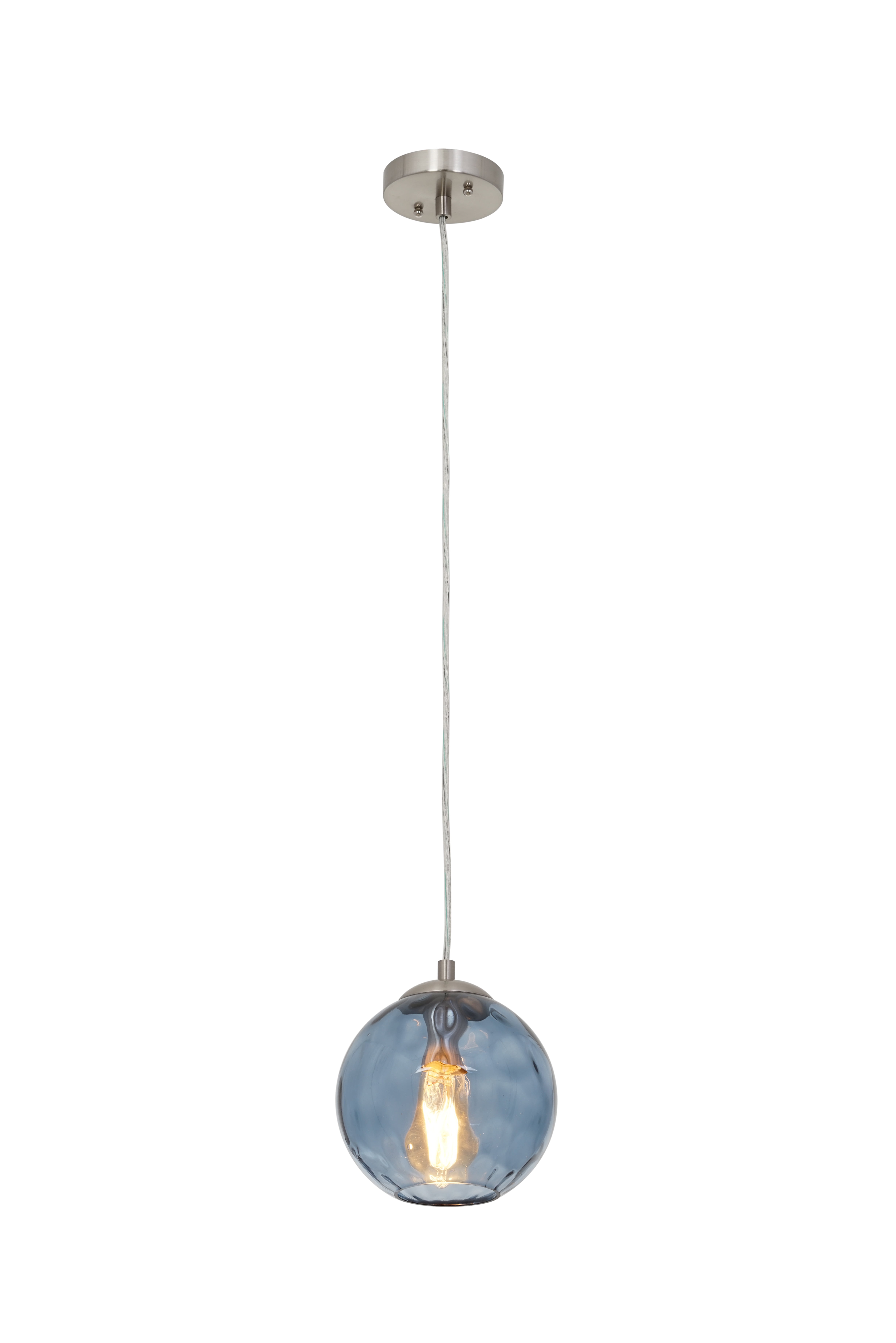 Better Homes & Gardens Blue Glass Pendant Light