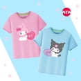 thumbnail image 2 of Sanrioed-Camiseta de manga corta de algodón puro para padres e hijos, traje de pareja de Hello Kitty Kuromi, Color de alta calidad, regalo Kawaii, 2 of 4