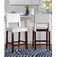 thumbnail image 2 of Linon Jevon 24" Indoor Wood Counter Stool, White Faux Leather, 2 of 12