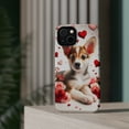 thumbnail image 4 of DistinctInk Tough Case for Apple iPhone 14 (6.1" Screen), Compatible with MagSafe Charging - Valentine's Day Norwegian Lundehund Puppy, 4 of 6