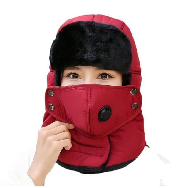CEHVOM Women's USB Heating Solid Keep Warm Hat Autumn Winter Plush Mask
