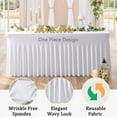 thumbnail image 3 of Mantel Htper de elastano blanco, paquete de 2 unidades, para mesa rectangular de 6 pies, 3 of 8