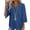 Blue, variant on Womens 3/4 Sleeve Tops Cotton Shirts V Neck Lace Casual Loose Fit Blouses Summer Fashion Clothing