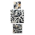 thumbnail image 2 of Designart "Monochrome Maze Design" Abstract Oversized Wall Clock - Set Of 3 - Multipanel Contemporary Clock For Living Room Décor - Large Vertical Clock, 2 of 6
