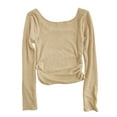 thumbnail image 4 of Fortune Haut à Manches Longues Col Rond pour Femmes, T-Shirt Basique Ajusté, 4 of 9