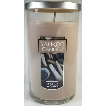 Yankee Candle Seaside Woods Scented, Classic 12oz Medium Perfect Pillar Single Wick Candle, Over 80 Hours of Burn Time