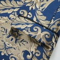 thumbnail image 6 of Mens Suits Paisley Floral  Slim Fit 2 Piece Formal Skinny Tuxedo Blazer Pants Set for Prom Wedding Party Jacket- Blue & Gold, 6 of 9