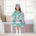 thumbnail image 7 of FORMRS Wearable Blanket Hoodie with Sleeves for Kids Cozy Flannel Sweatshirt, Cartoon Easter Bunny, 7 of 7